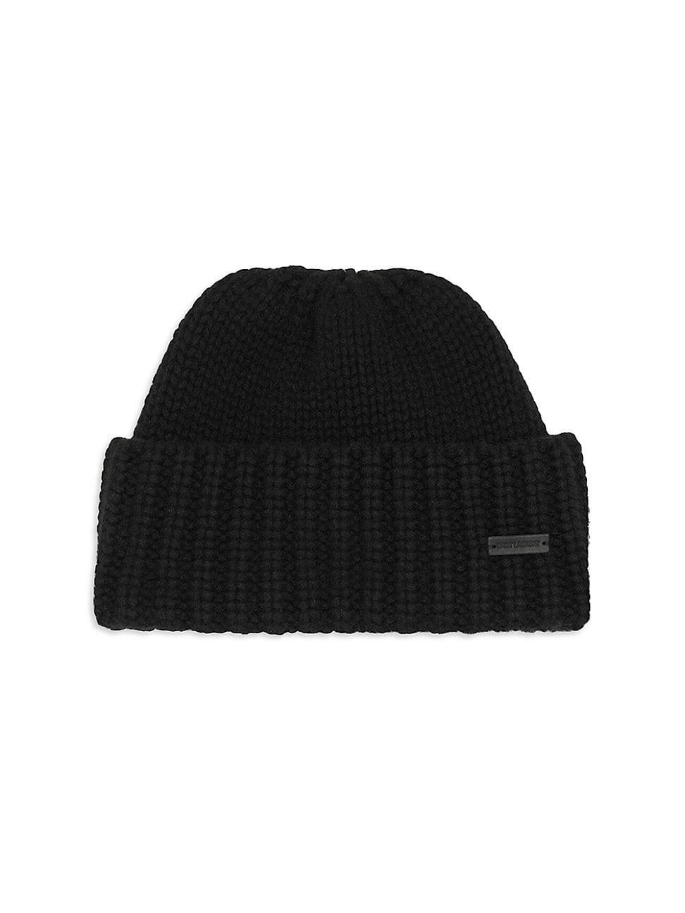 Mens Knitted Cuffed Beanie in Cashmere Product Image