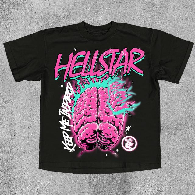 Hellstar Mummy Pink Vintage Graphics Cotton Casual T-Shirt Product Image