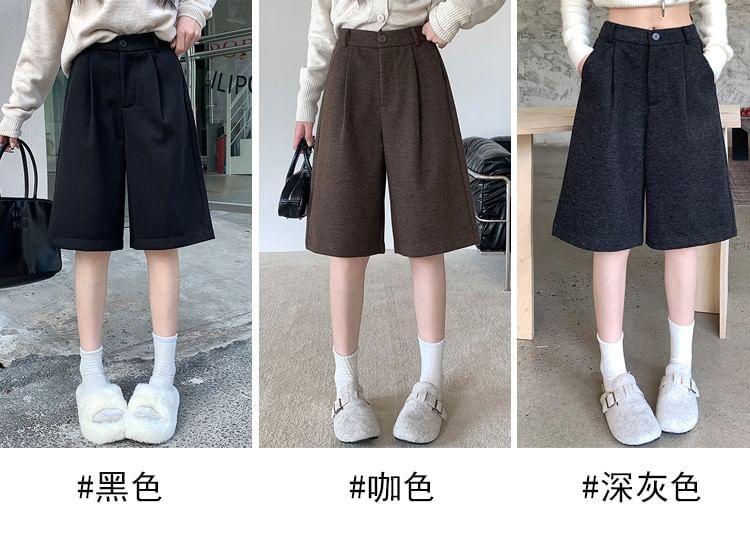 High Waist Plain Shorts Product Image