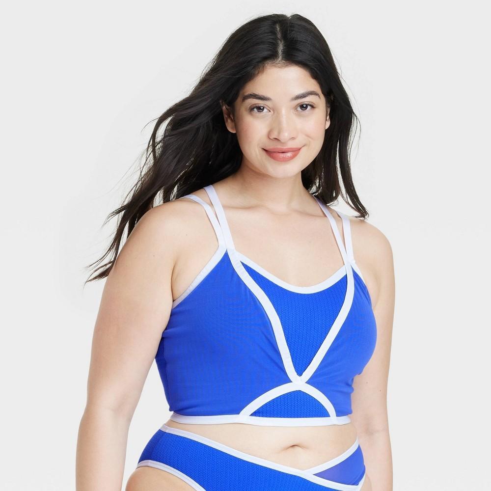 Womens Contrast Trim Layered Bralette - Colsie Stunning Blue 2X Product Image