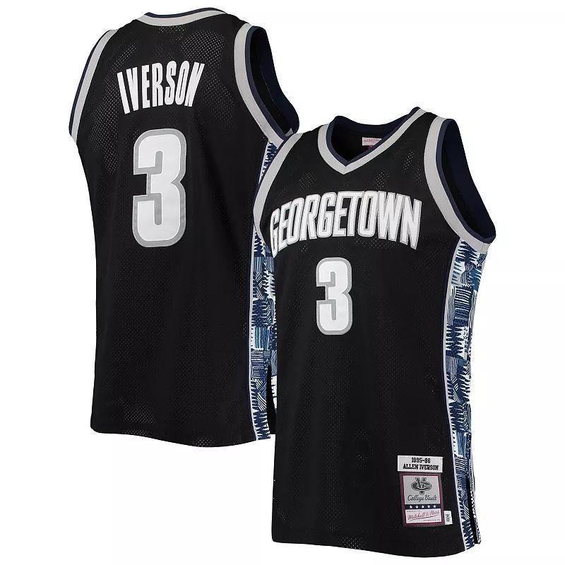 Mens Mitchell & Ness Allen Iverson Black Georgetown Hoyas 1995/96 Authentic Throwback Jersey Product Image