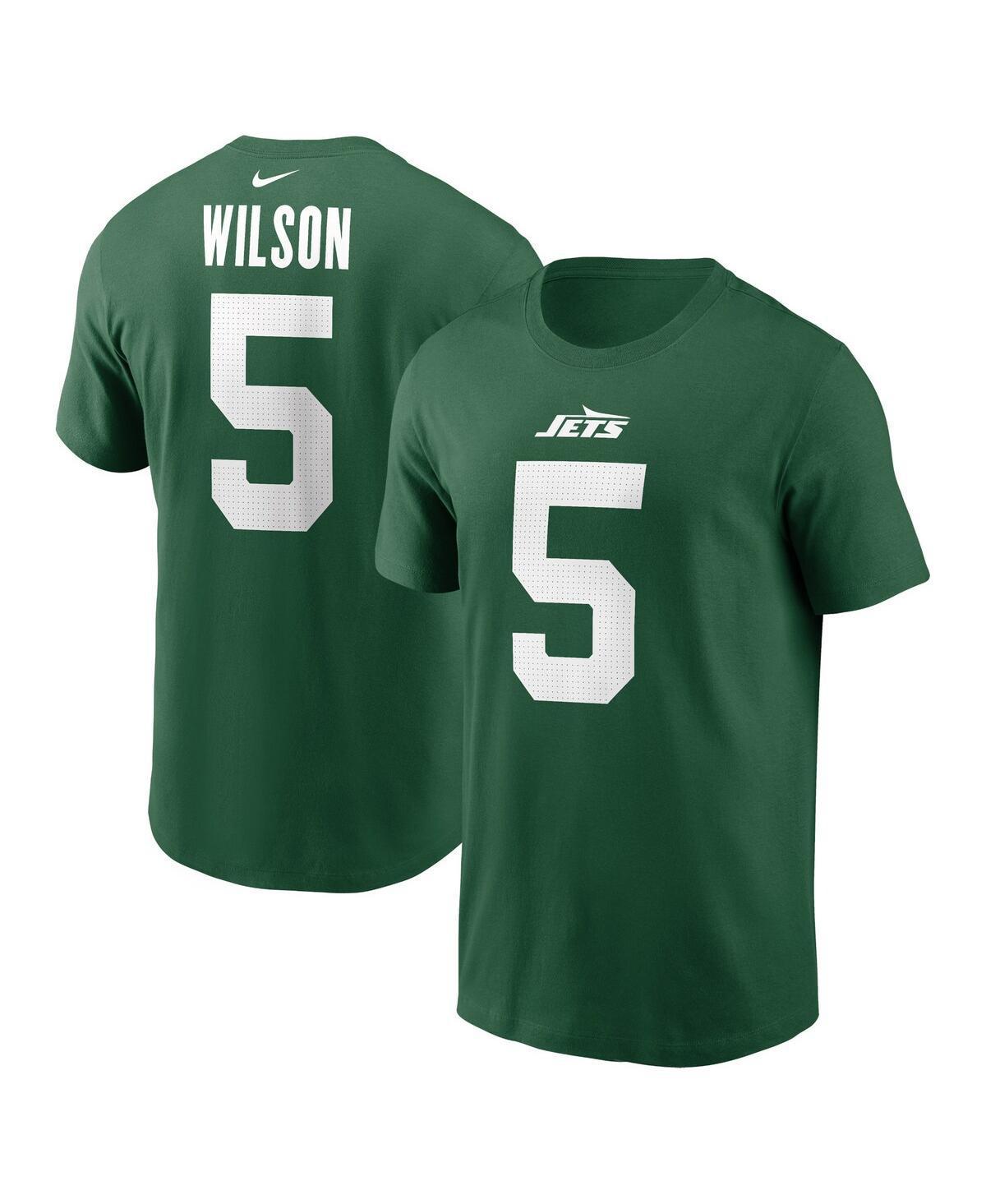 Nike Mens Garrett Wilson Green New York Jets Name Number T-Shirt Product Image