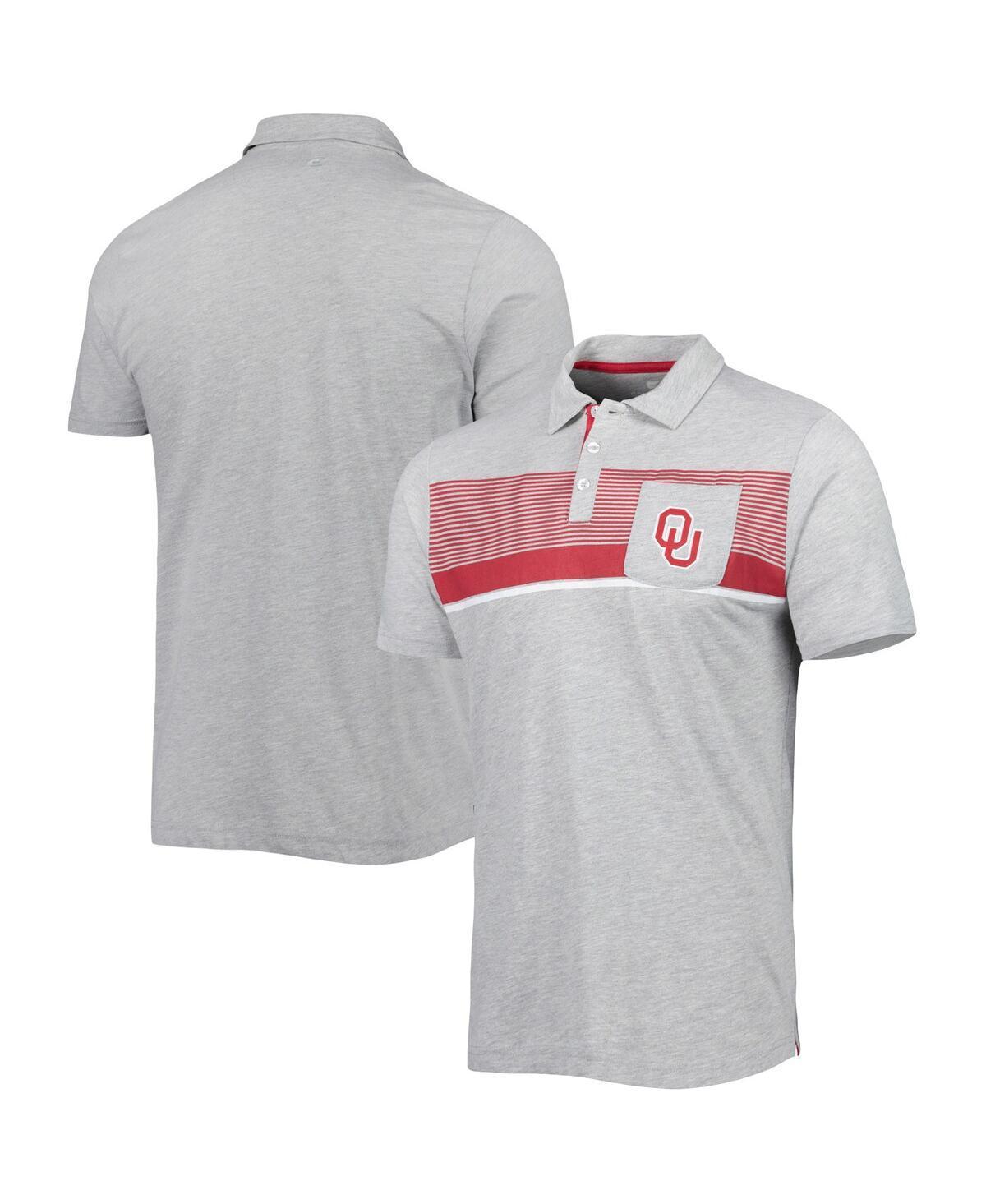 Mens Colosseum Heathered Gray Oklahoma Sooners Golfer Pocket Polo Shirt Product Image