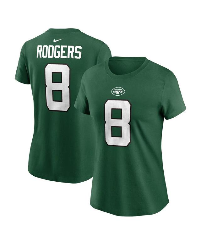 Womens Nike Aaron Rodgers Green New York Jets Player Name and Number T-shirt Product Image