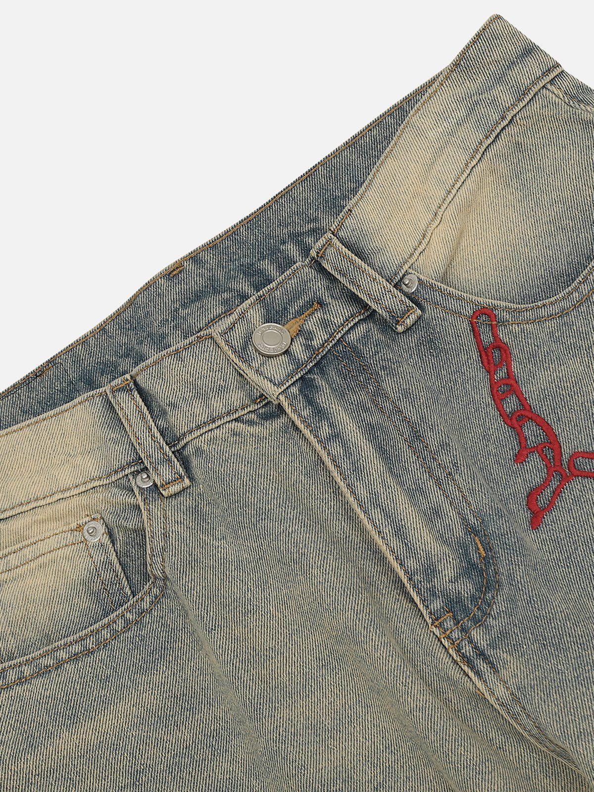 Aelfric Eden Embroidery Washed Jeans Product Image