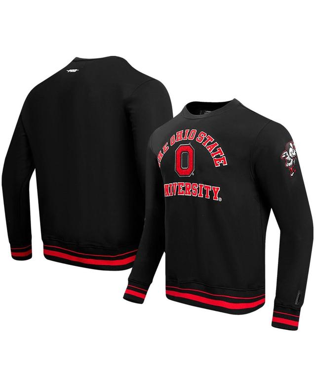 Pro Standard Mens Black Ohio State Buckeyes Classic Stacked Logo Pullover Sweatshirt Product Image