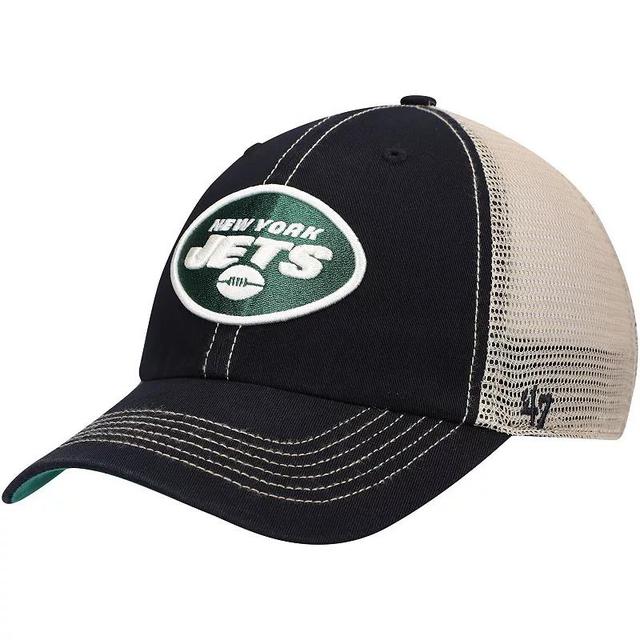 Mens 47 /Natural New York Jets Primary Trawler Trucker Clean Up Snapback Hat Product Image