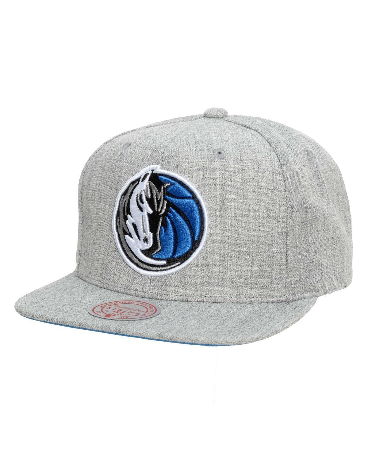 Mens Mitchell & Ness Heather Gray Dallas Mavericks Hardwood Classics 2.0 Snapback Hat Product Image