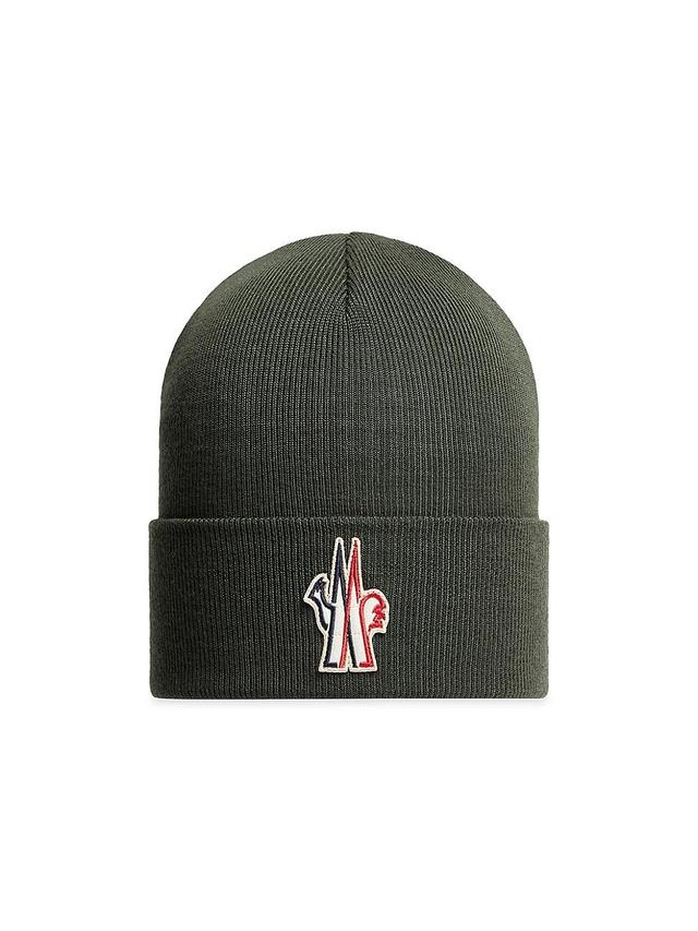 Mens Logo Patch Pure Wool Beanie Product Image