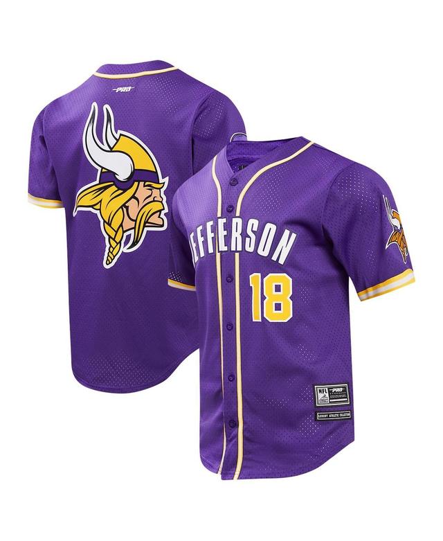 Pro Standard Mens Justin Jefferson Purple Minnesota Vikings Baseball Button-Up Shirt Product Image