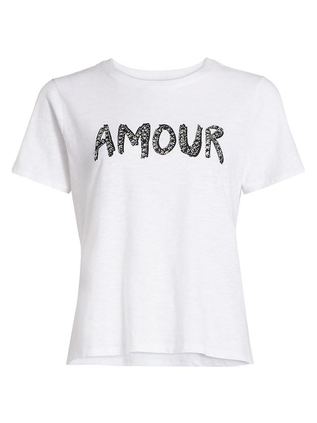 Womens Rhinestone Amour Shrunken T-Shirt Product Image