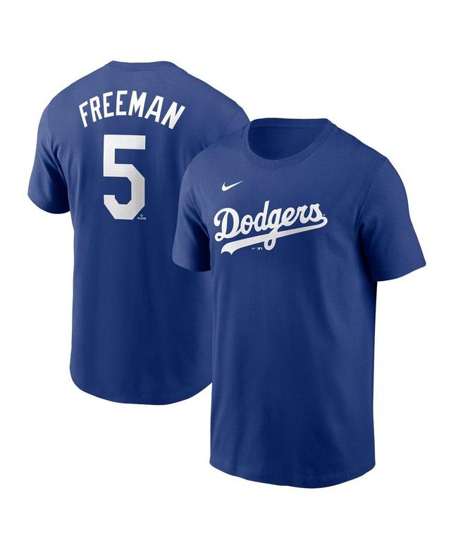 Mens Nike Freddie Freeman Royal Los Angeles Dodgers Fuse Name and Number T-shirt Product Image