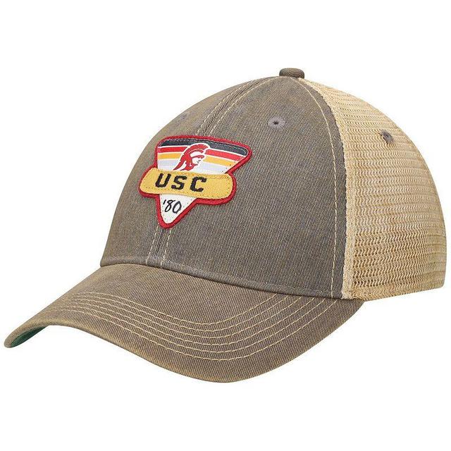 Mens Gray USC Trojans Legacy Point Old Favorite Trucker Snapback Hat Product Image