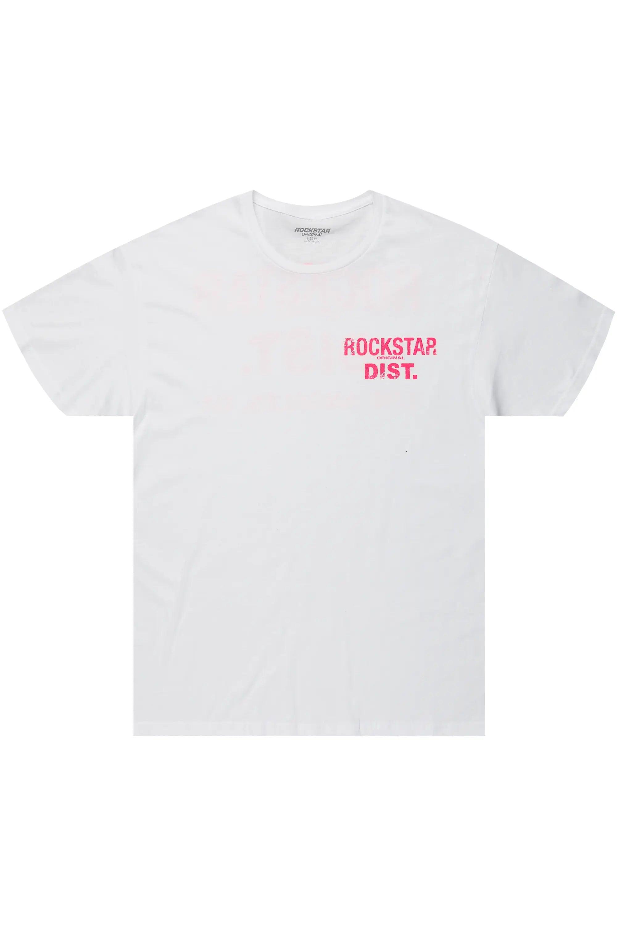 Dalasia White/Pink Oversized Tee Female Product Image