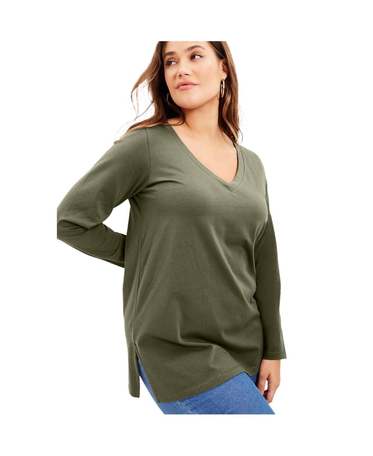 June + Vie Womens June + Vie Long-Sleeve V-Neck One + Only Tunic Product Image