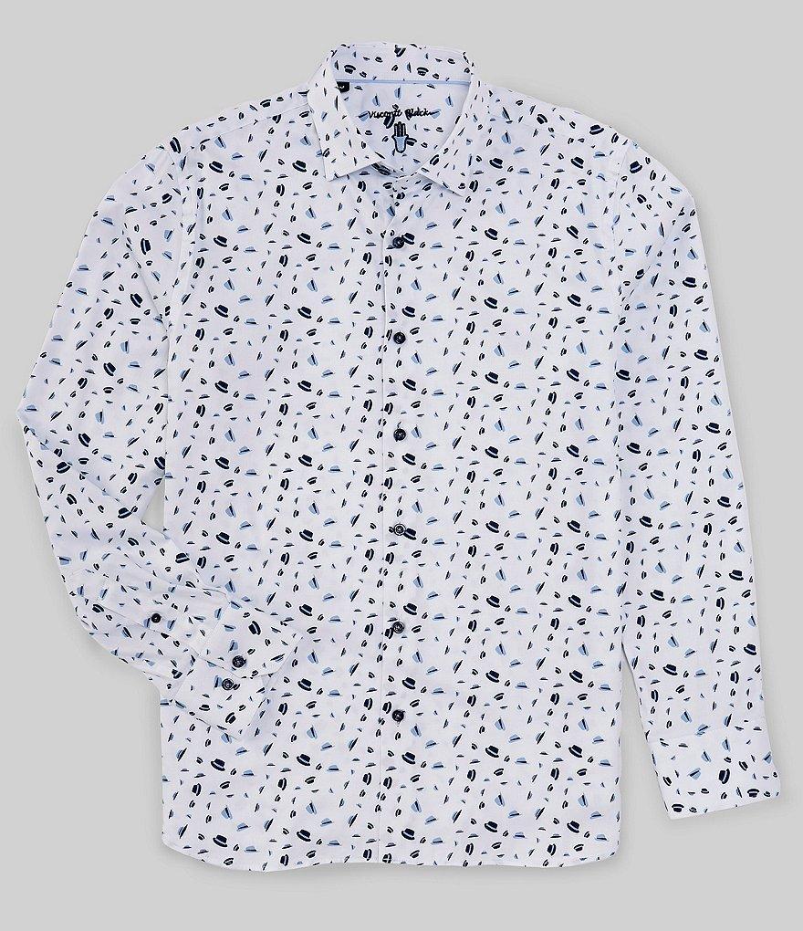 Visconti Stretch Hat Print Long Sleeve Woven Shirt Product Image