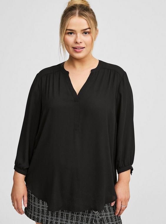 Harper Georgette 3/4 Blouson Sleeve Tunic Product Image