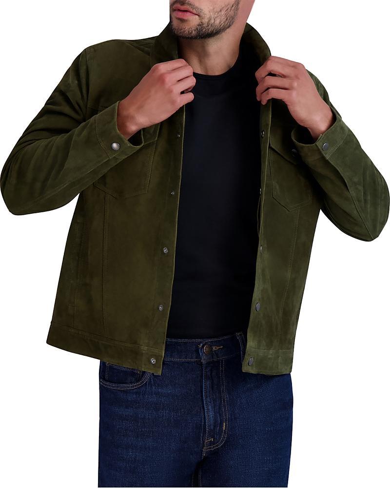 Mens Suede Trucker Jacket Product Image