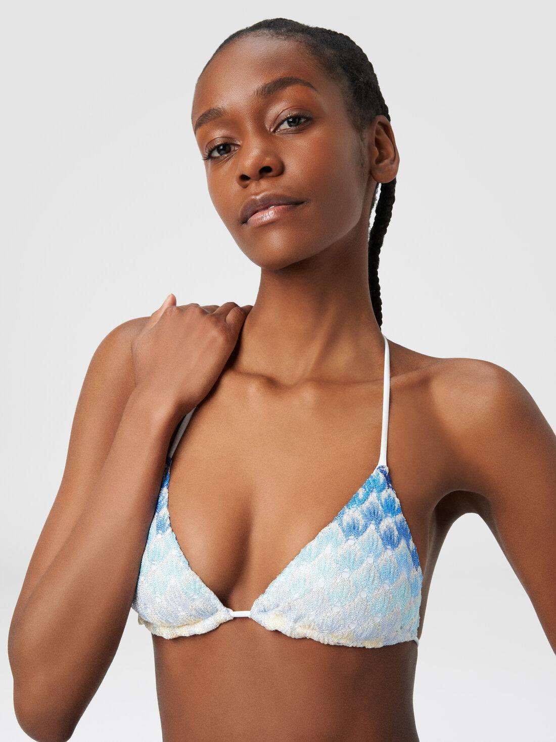 Dégradé lace-effect bikini with lurex Blue | Missoni Product Image