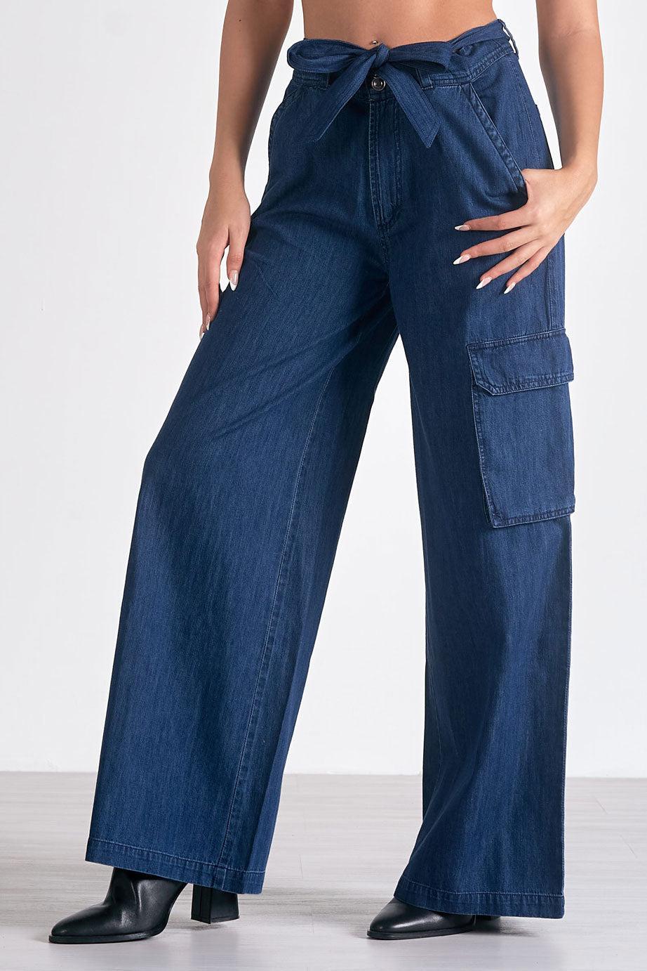 Ultra Wide Leg Denim Pants Product Image