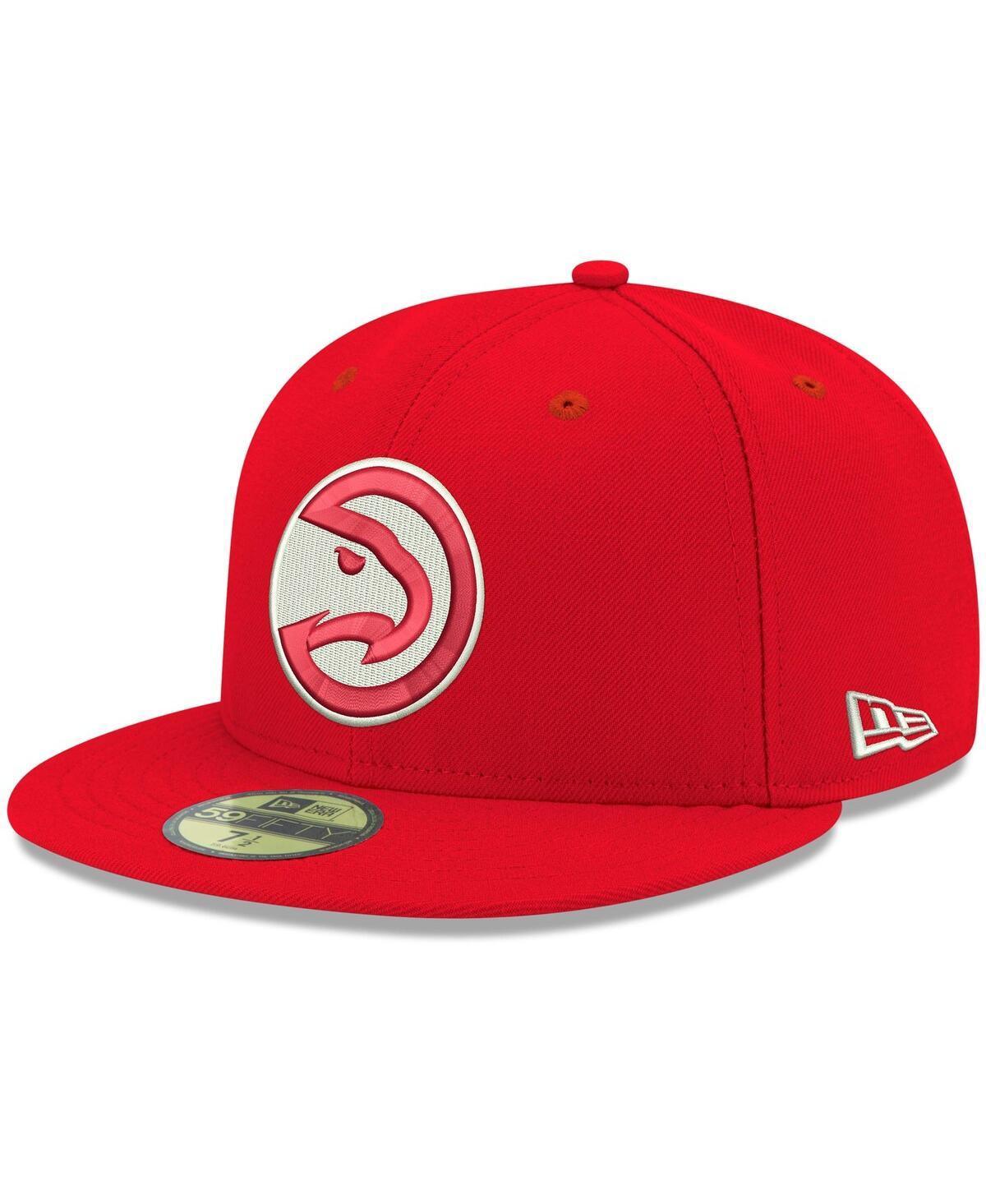 Mens New Era Red Atlanta Hawks Official Team Color 59FIFTY Fitted Hat Product Image