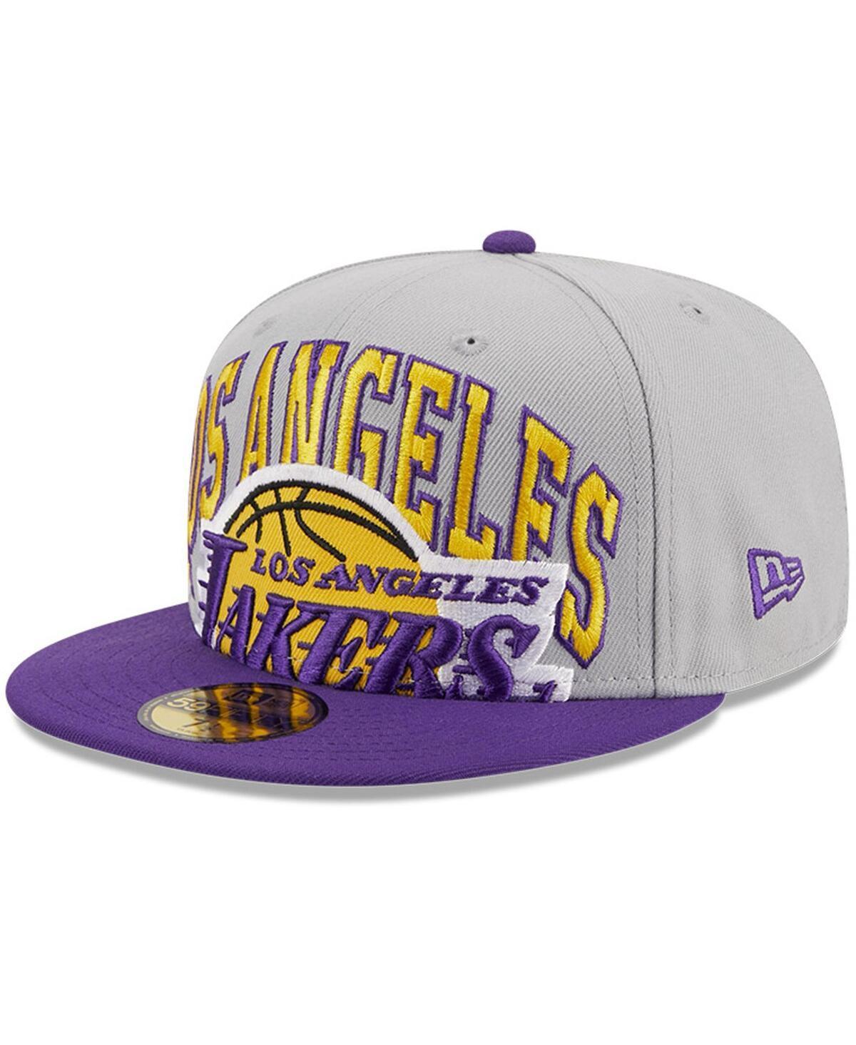 Mens New Era Gray Los Angeles Lakers Tip-Off Two-Tone 59FIFTY Fitted Hat - Gray Product Image