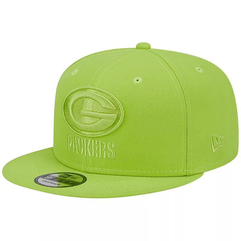 Mens New Era Neon Green Green Bay Packers Color Pack Brights 9FIFTY Snapback Hat Product Image