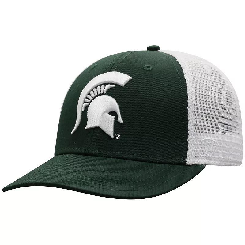 Mens Top of the World /White Michigan State Spartans Trucker Snapback Hat Product Image