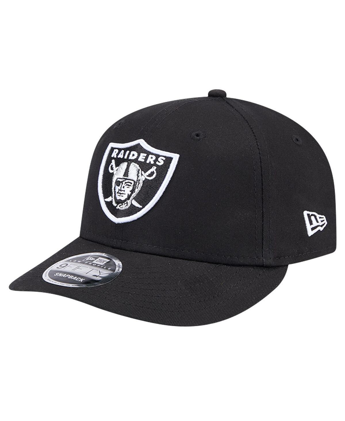 New Era Mens Black Las Vegas Raiders Main Low Profile 9FIFTY Snapback Hat Product Image