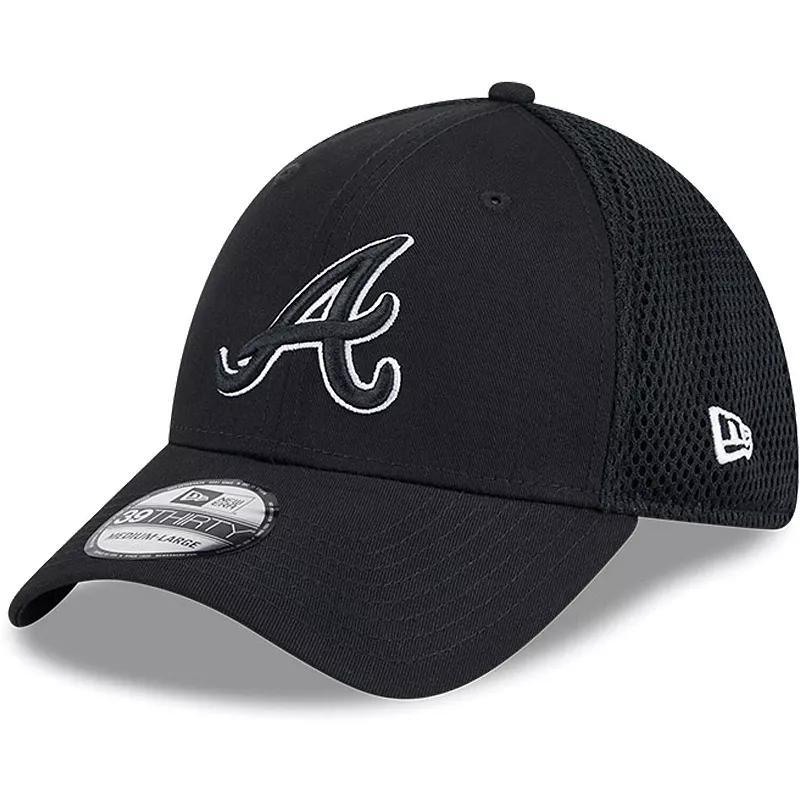 Mens New Era Atlanta Braves Evergreen & White Neo 39THIRTY Flex Hat Product Image