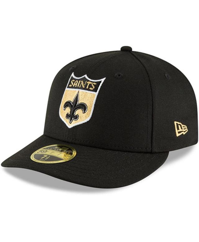 Mens Black New Orleans Saints Omaha Throwback Low Profile 59FIFTY Fitted Hat Product Image