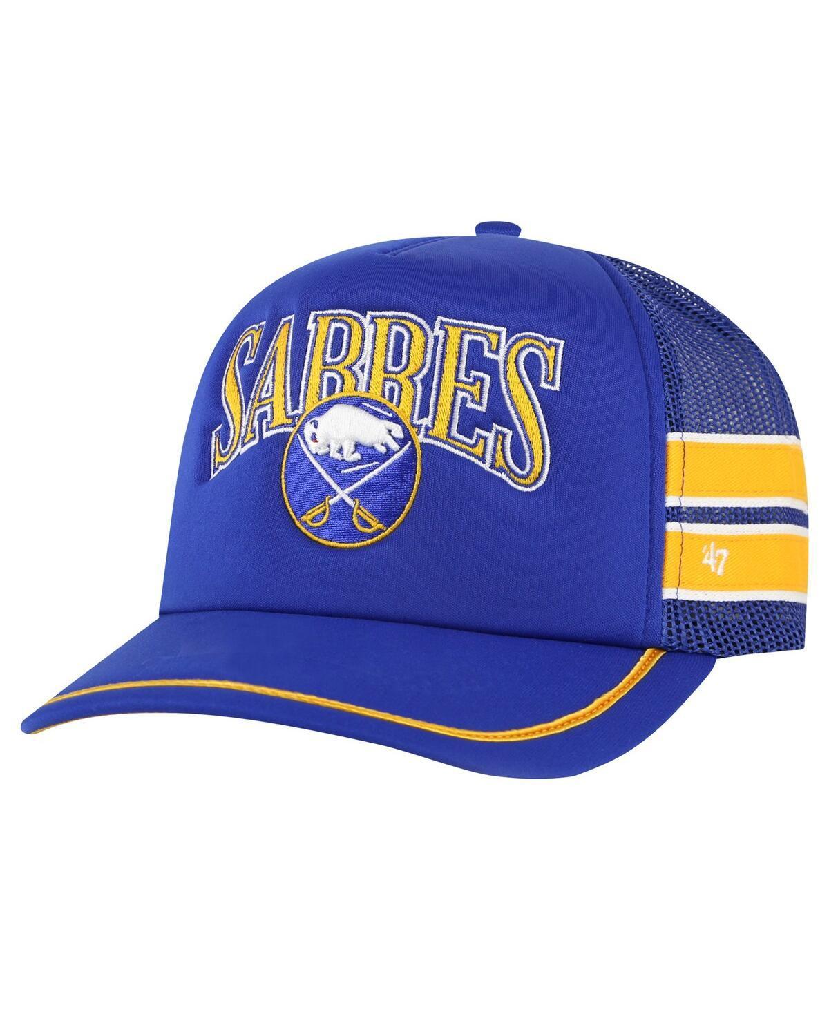 Mens 47 Royal Buffalo Sabres Sideband Stripes Trucker Snapback Hat Product Image