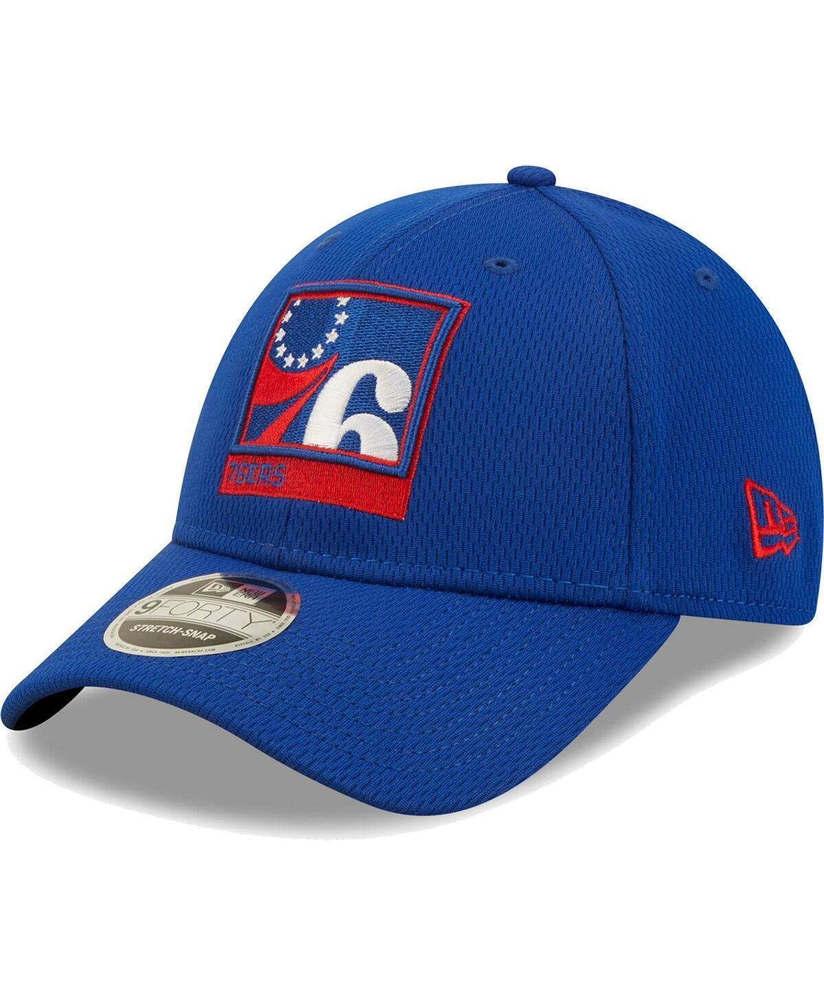 Mens New Era Royal Philadelphia 76ers Framed 9FORTY Snapback Hat Product Image