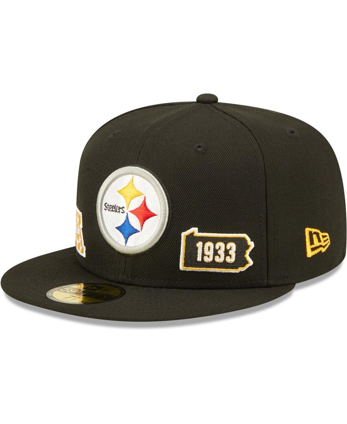 New Era Mens New Era Steelers City Identity Fitted Cap - Mens Black/White Product Image