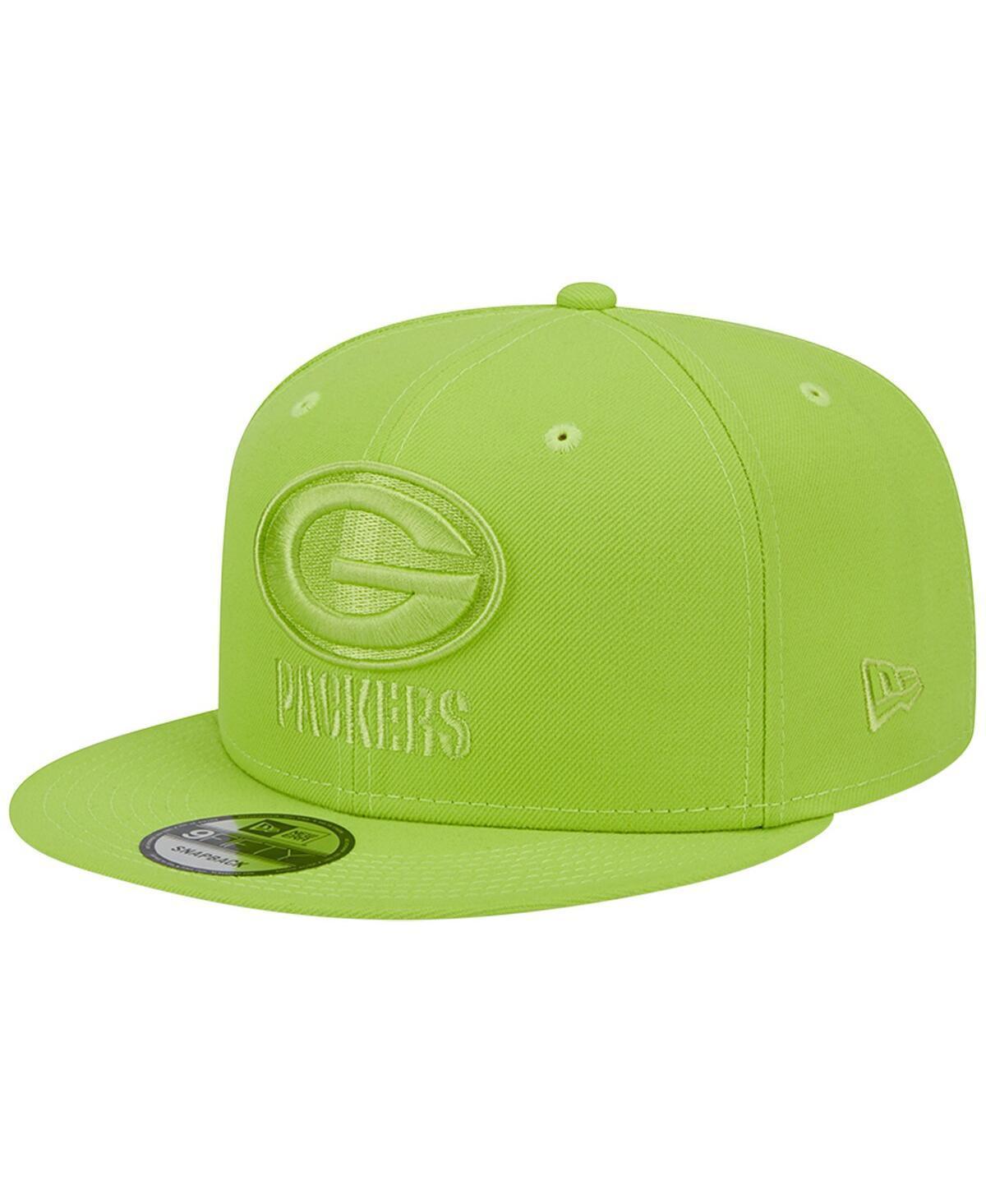 Mens New Era Neon Green Green Bay Packers Color Pack Brights 9FIFTY Snapback Hat Product Image