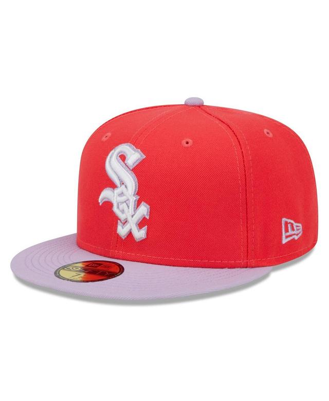 Mens New Era Red and Lavender New York Mets Spring Color Two-Tone 59FIFTY Fitted Hat - Red Product Image