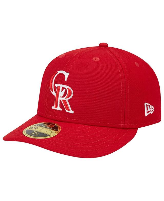 Mens New Era Scarlet Colorado Rockies Low Profile 59FIFTY Fitted Hat Product Image