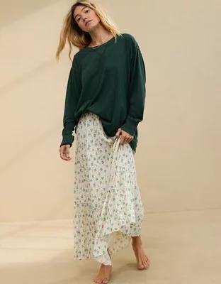 Aerie Cozy Long Sleeve Oversized Boyfriend T-Shirt Product Image