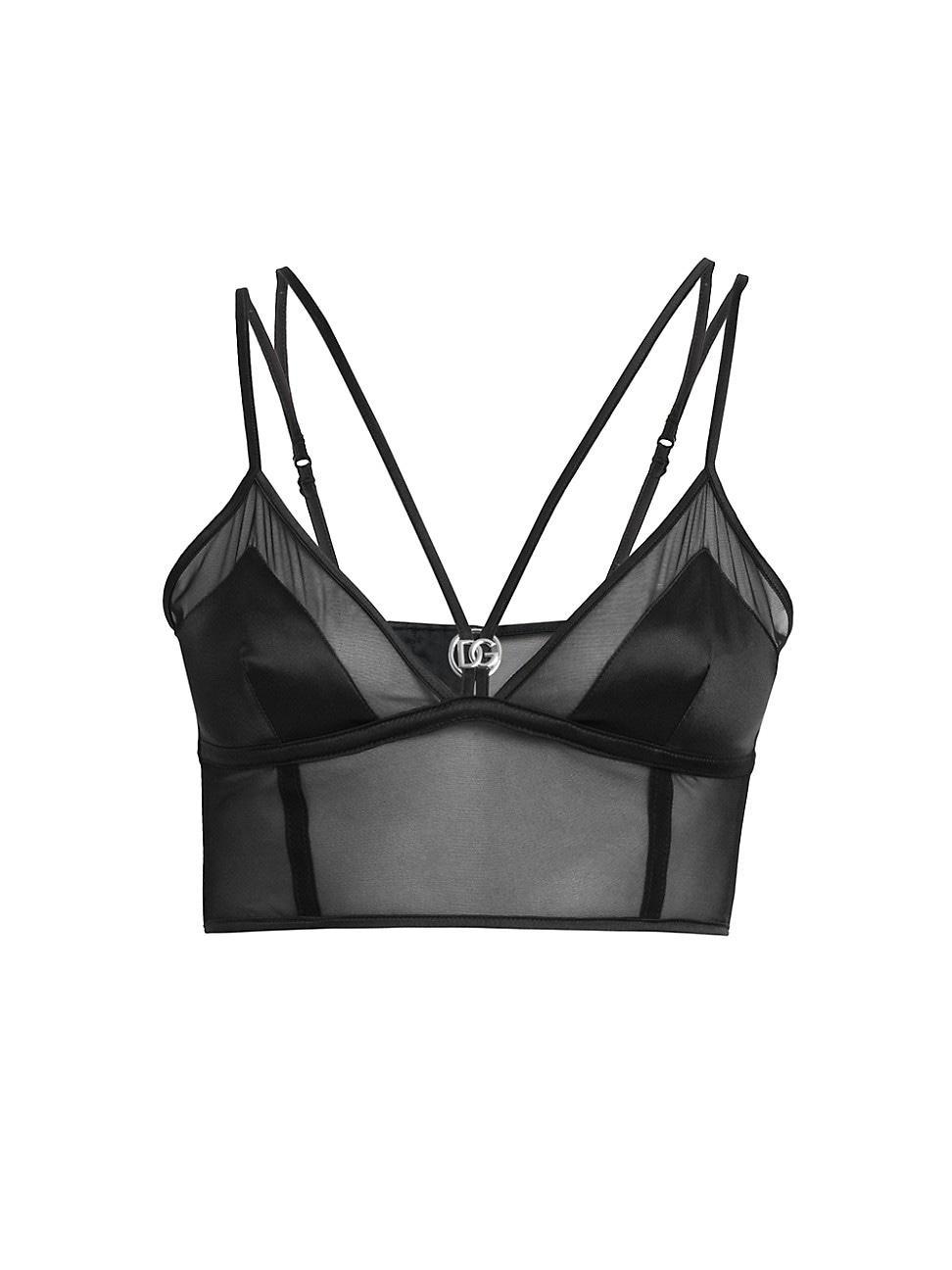 Womens Logo Hardware Tulle Bra Top Product Image