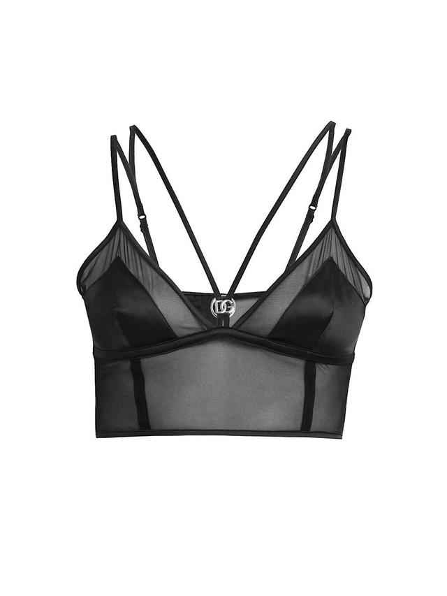 Womens Logo Hardware Tulle Bra Top Product Image