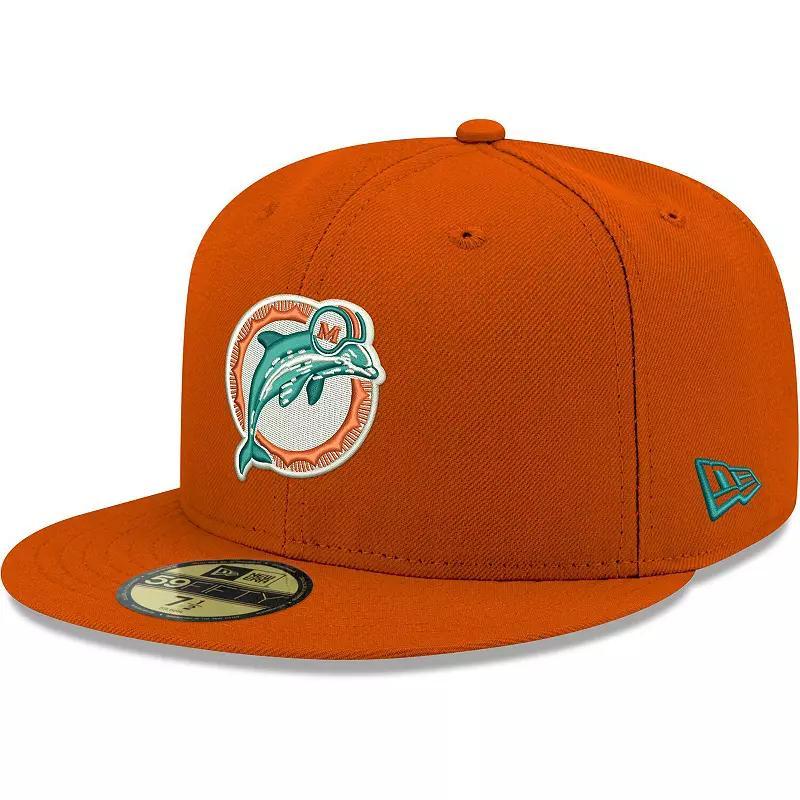 Mens New Era Miami Dolphins Omaha Throwback 59FIFTY Fitted Hat Product Image