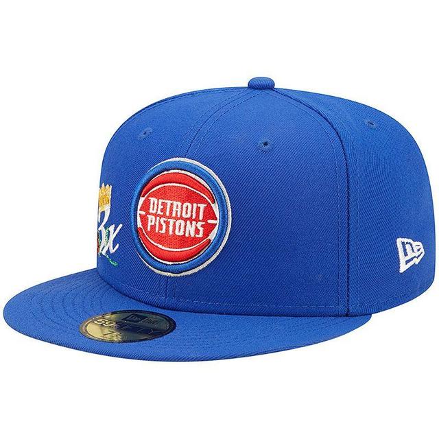 Mens New Era Blue Detroit Pistons 3x NBA Finals Champions Crown 59FIFTY Fitted Hat Product Image