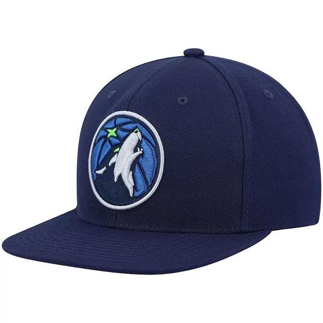 Mens Mitchell & Ness Navy Minnesota Timberwolves Ground 2.0 Snapback Hat Product Image