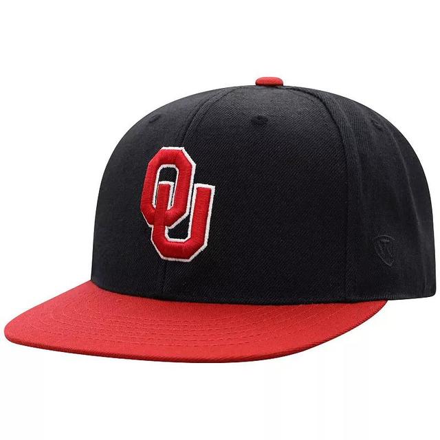 Mens Top of the World /Crimson Oklahoma Sooners Team Color Two-Tone Fitted Hat Product Image