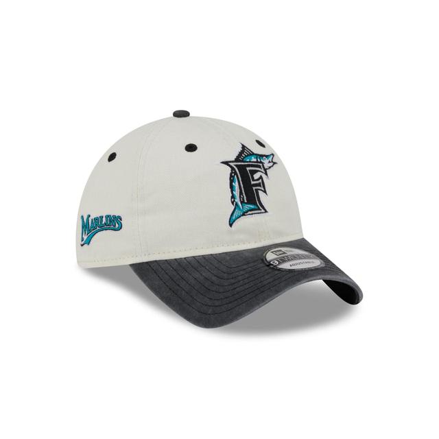 Miami Marlins Classic Sidescript 9TWENTY Adjustable Hat Male Product Image