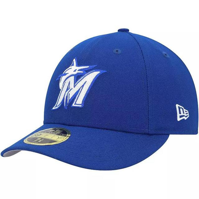 Mens New Era Royal Miami Marlins White LogoLow Profile 59FIFTY Fitted Hat Product Image