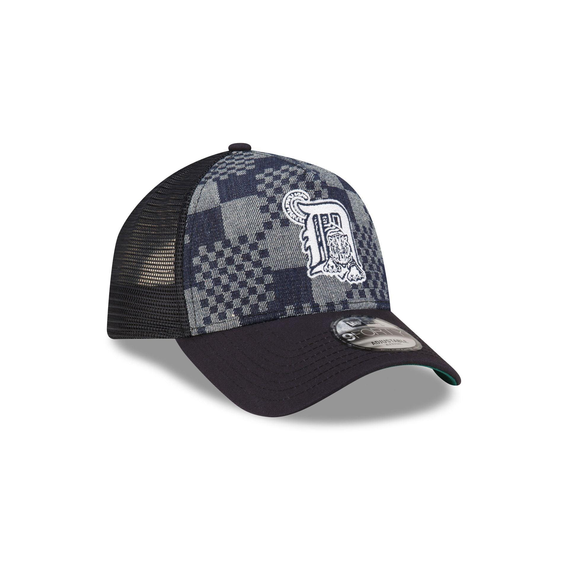 Detroit Tigers Pattern Denim 9FORTY A-Frame Trucker Hat Male Product Image