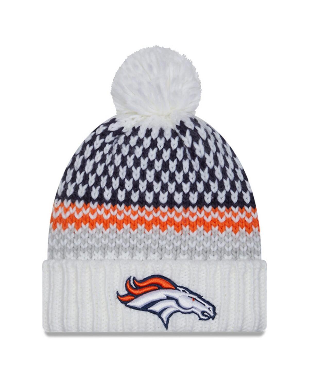 Womens New Era White Denver Broncos 2023 Sideline Cuffed Knit Hat with Pom Product Image