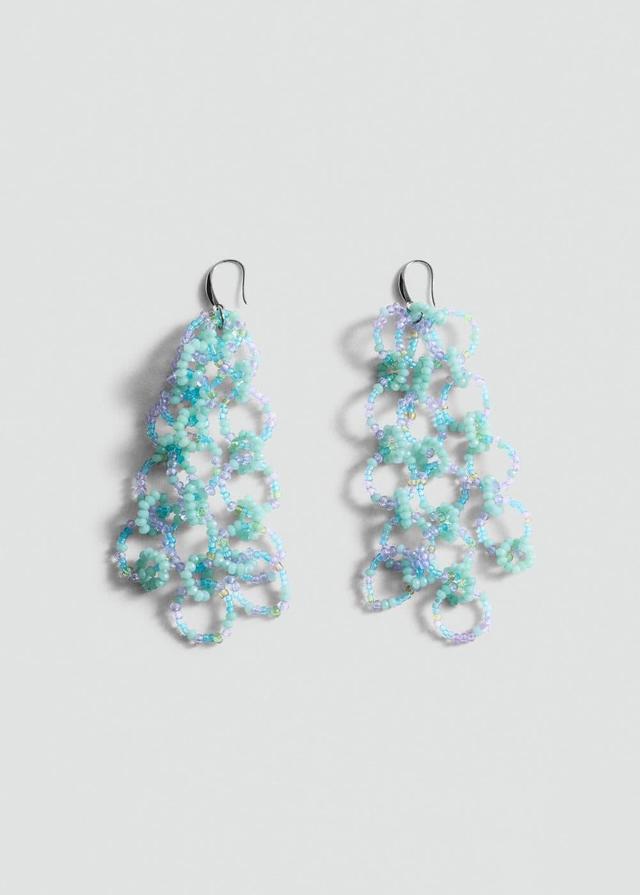 Beaded pendant earrings - Women | MANGO USA Product Image