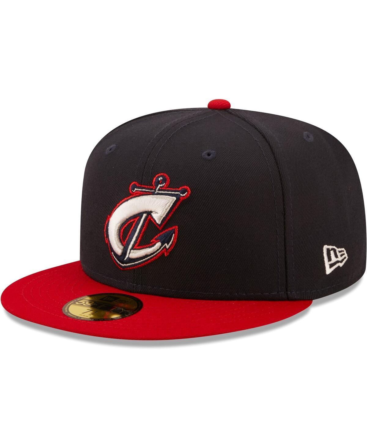 Mens New Era Navy Columbus Clippers Authentic Collection 59FIFTY Fitted Hat Product Image